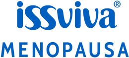 Logo da Issviva Brasil em azul – marca dedicada ao bem-estar e apoio à saúde da mulher durante a menopausa