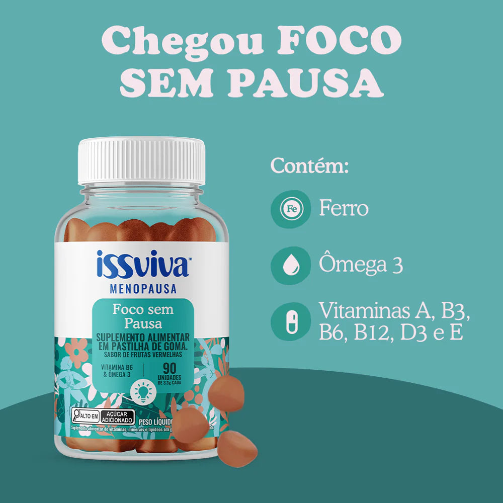 Issviva Foco sem Pausa - 3 Potes (3 meses de consumo)
